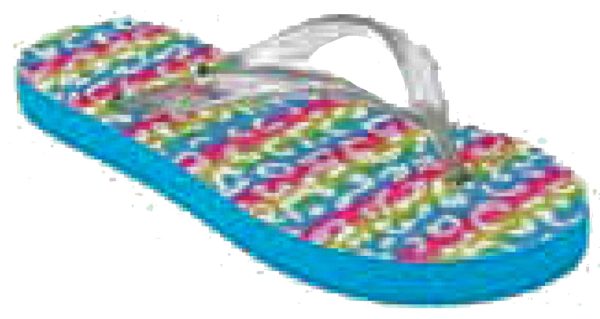 Sandals Girls Flip Flop Rainbow Glitter Sandal, Blue, Fuchsia Discount - Image 2
