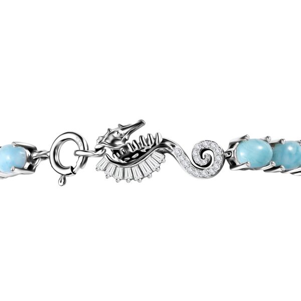 Seahorse Bracelet with Larimar and Moissanite – A Token of Tranquility & Transformation For Cheap - Image 3
