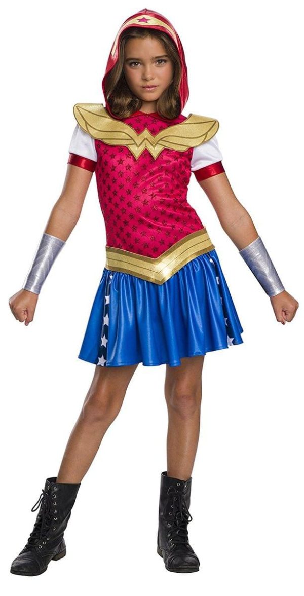 DC Superhero Girls Wonder Woman Child s Costume Hoodie Dress Sale - Image 2