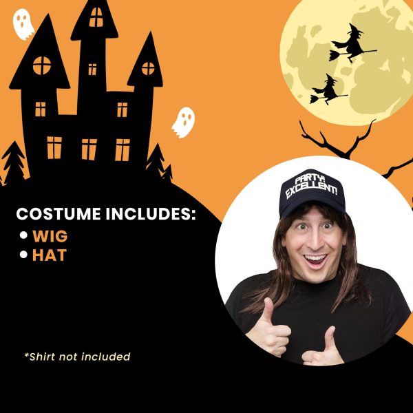 Saturday Night Live Waynes World Wayne Excellent! Costume Wig & Hat Online - Image 4